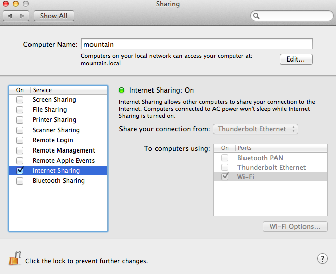 インターネット共有