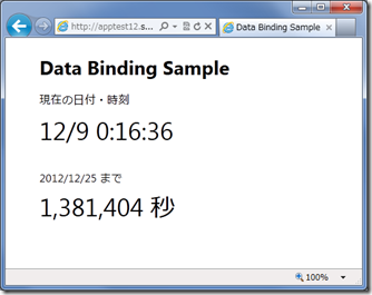 Data Binding Sample Data Binding Sample