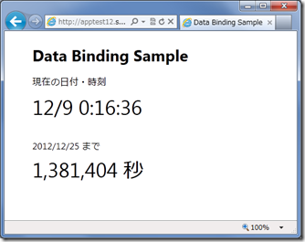 Data Binding Sample