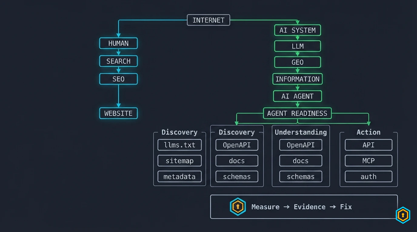 Comparison table — SEO vs GEO vs Agent Readiness