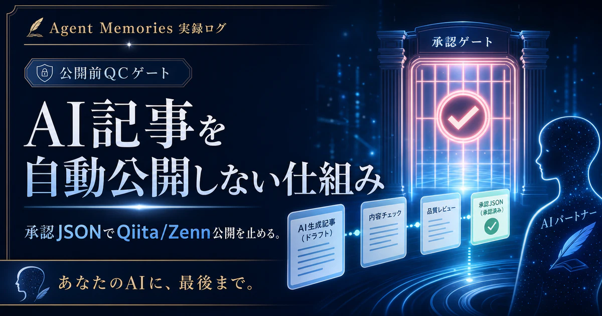 AI生成記事を自動公開しない仕組み - 承認JSONでQiita/Zenn公開を止める