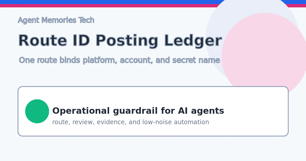 route_id posting ledger - 媒体、アカウント、secretを混同しない投稿台帳
