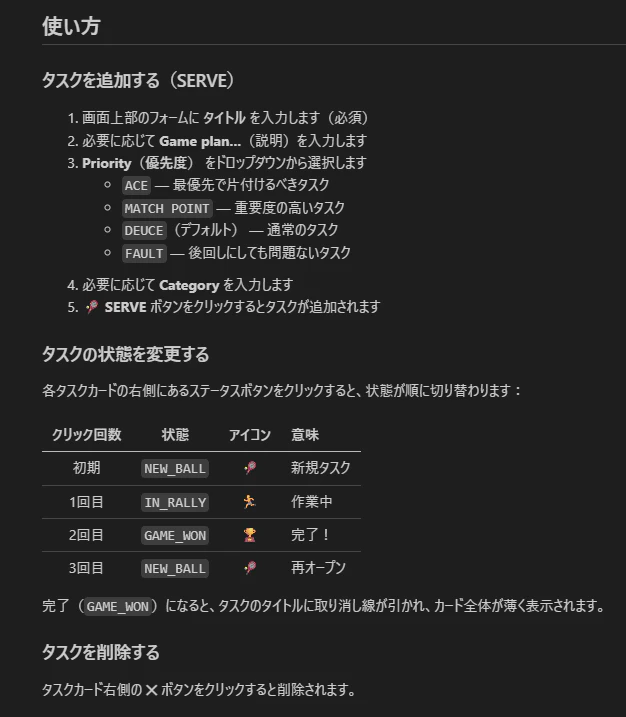 心ばかりのテニス要素