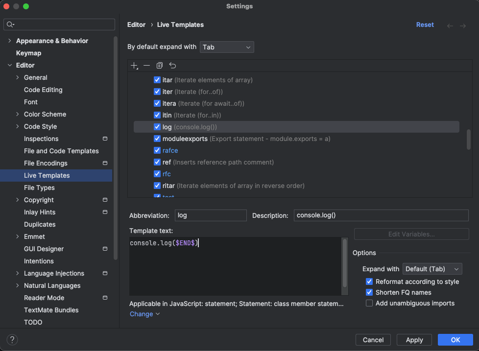 logが表示されている画面
