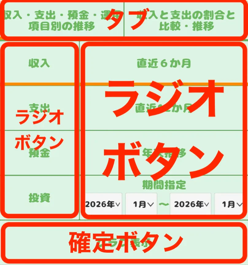 グラフ画面の設定UIの解説