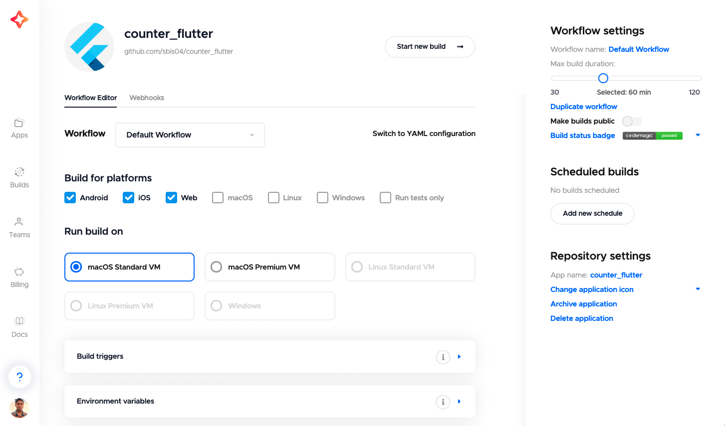 codemagic vs bitrise Codemagicエディター