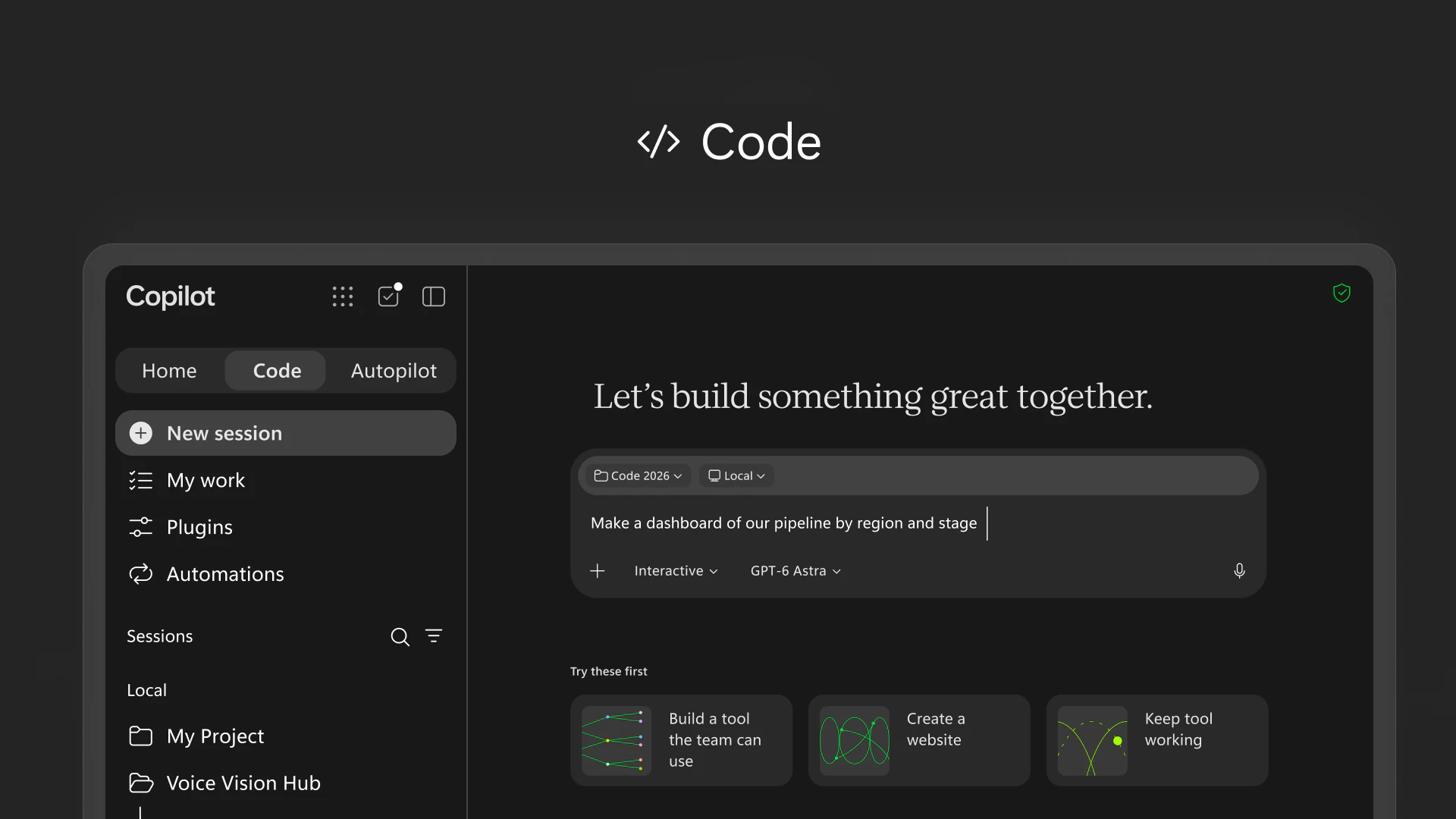 Copilot Codeの画面イメージ