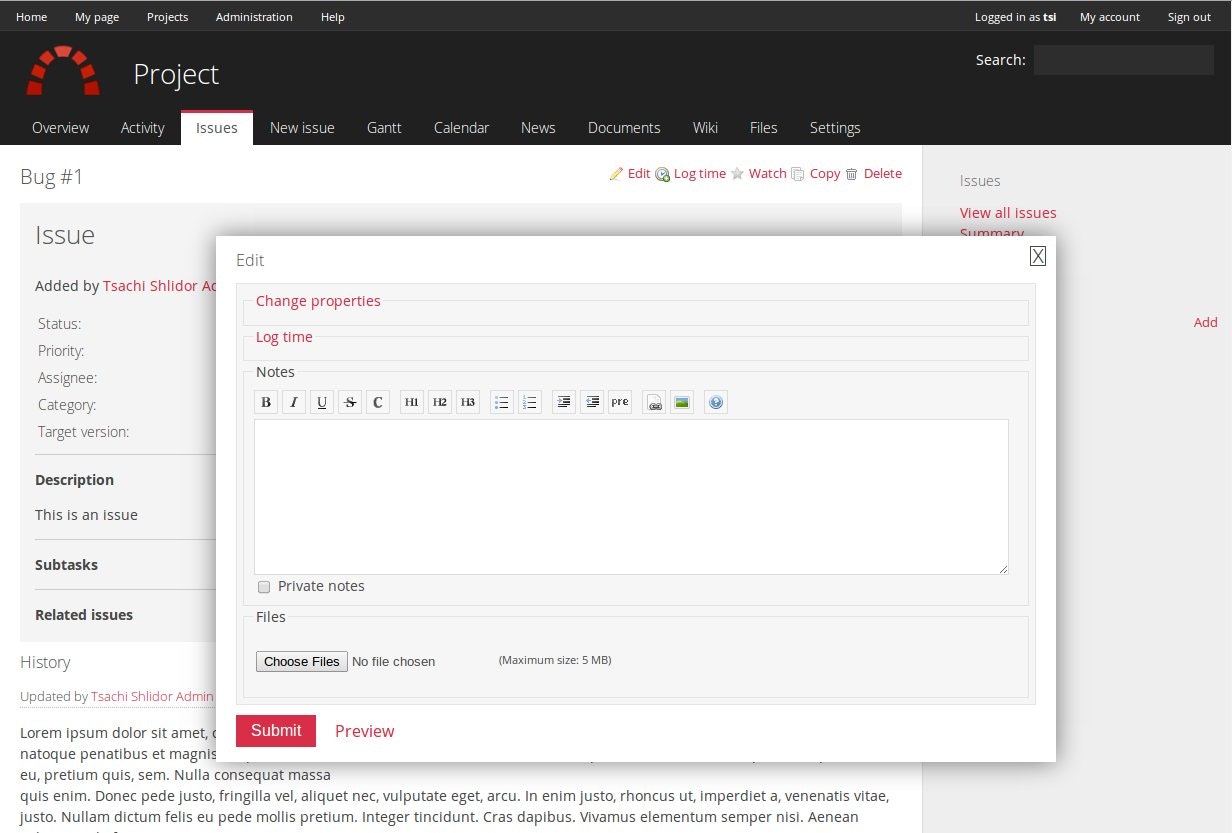 Flat theme for Redmine