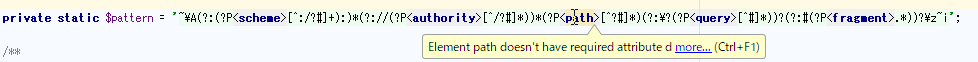 PhpStorm "Element path doesn't have required attribute"