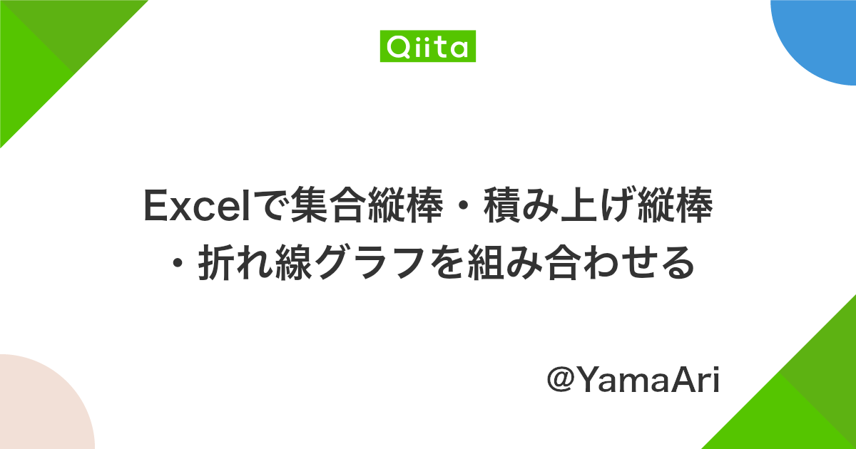 Excelで集合縦棒 積み上げ縦棒 折れ線グラフを組み合わせる Qiita