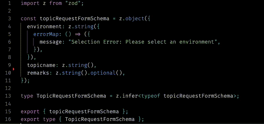 貢献したければ、リファクタリング課題を拾ってください!私たちはあらゆるPRを歓迎します。もしこの投稿に興味を持たれたなら、私たちのgood first issueをご覧ください。投稿ガイドラインに必ず目を通してください!
![コード環境のアニメーションGIF。カーソルがtopicRequestSchemaというオブジェクトの上を転がり、IDEがその型を推測できることを示すモーダルウィンドウが表示される