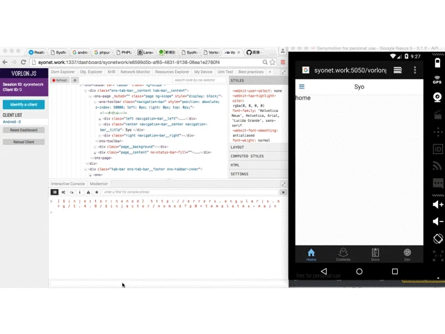 js console