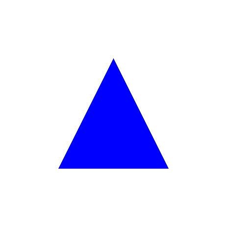 青い正三角形が描画される