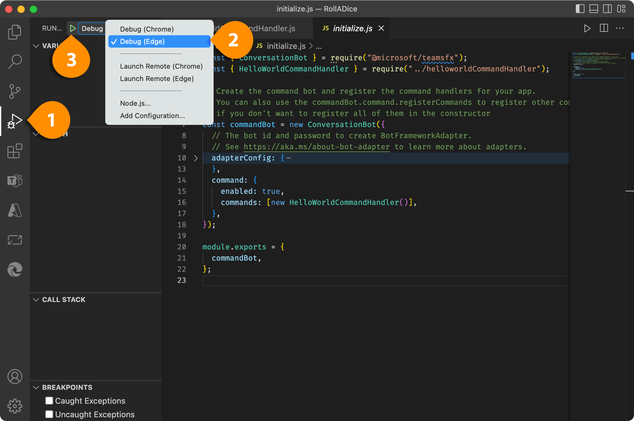 Screenshot of Teams Toolkit