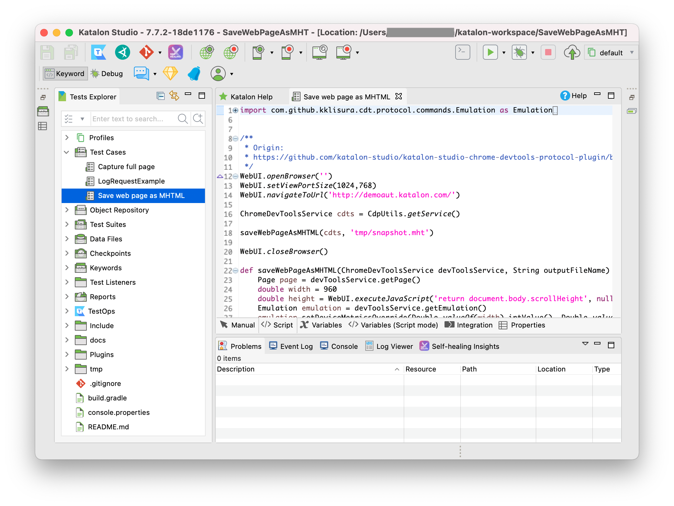 Save web page as MHTML