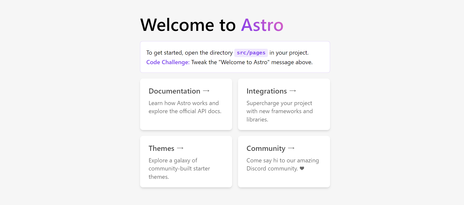 welcome to astro