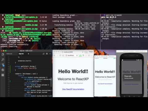 ReactXP HelloWorld Live Reloading Demo - YouTube