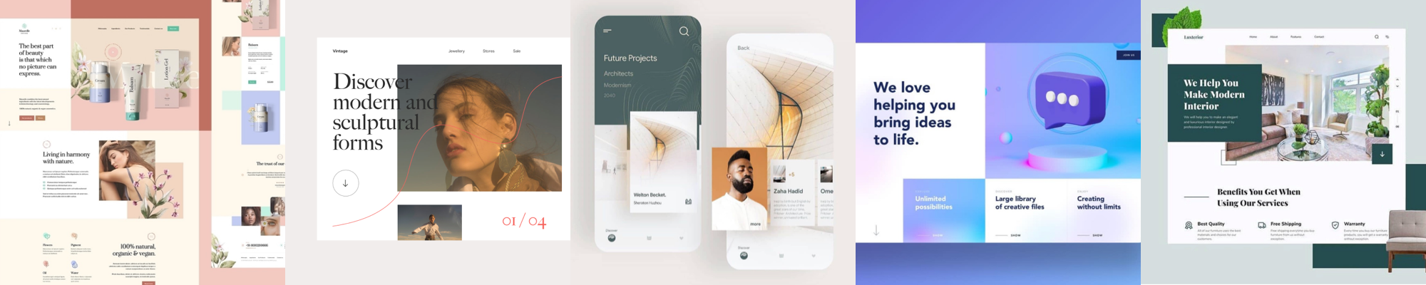 Examples of geometric structure in UI