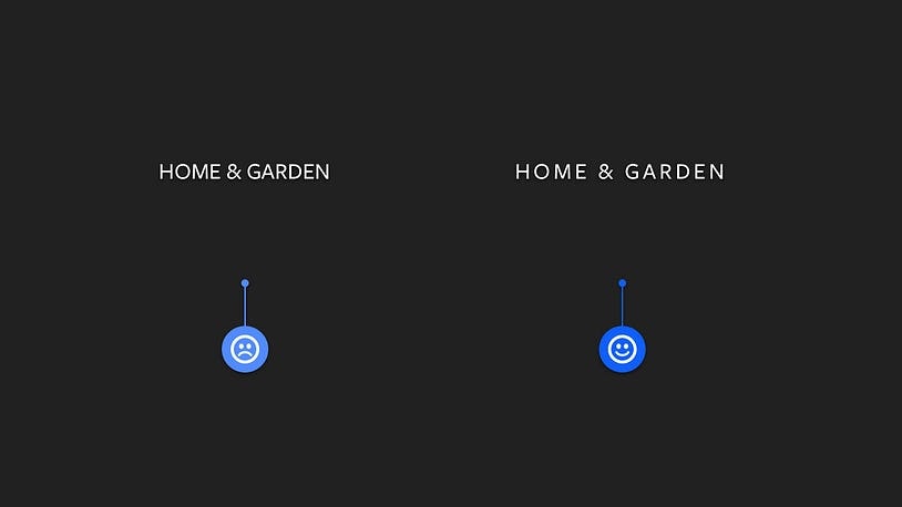 2 design examples. Both with the words 'Home & Garden', and both in uppercase lettering. One has hardly any letter spacing, and the other has a small amount of letter spacing applied.