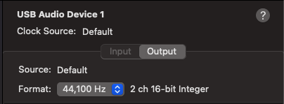 オーディオMIDI設定画面