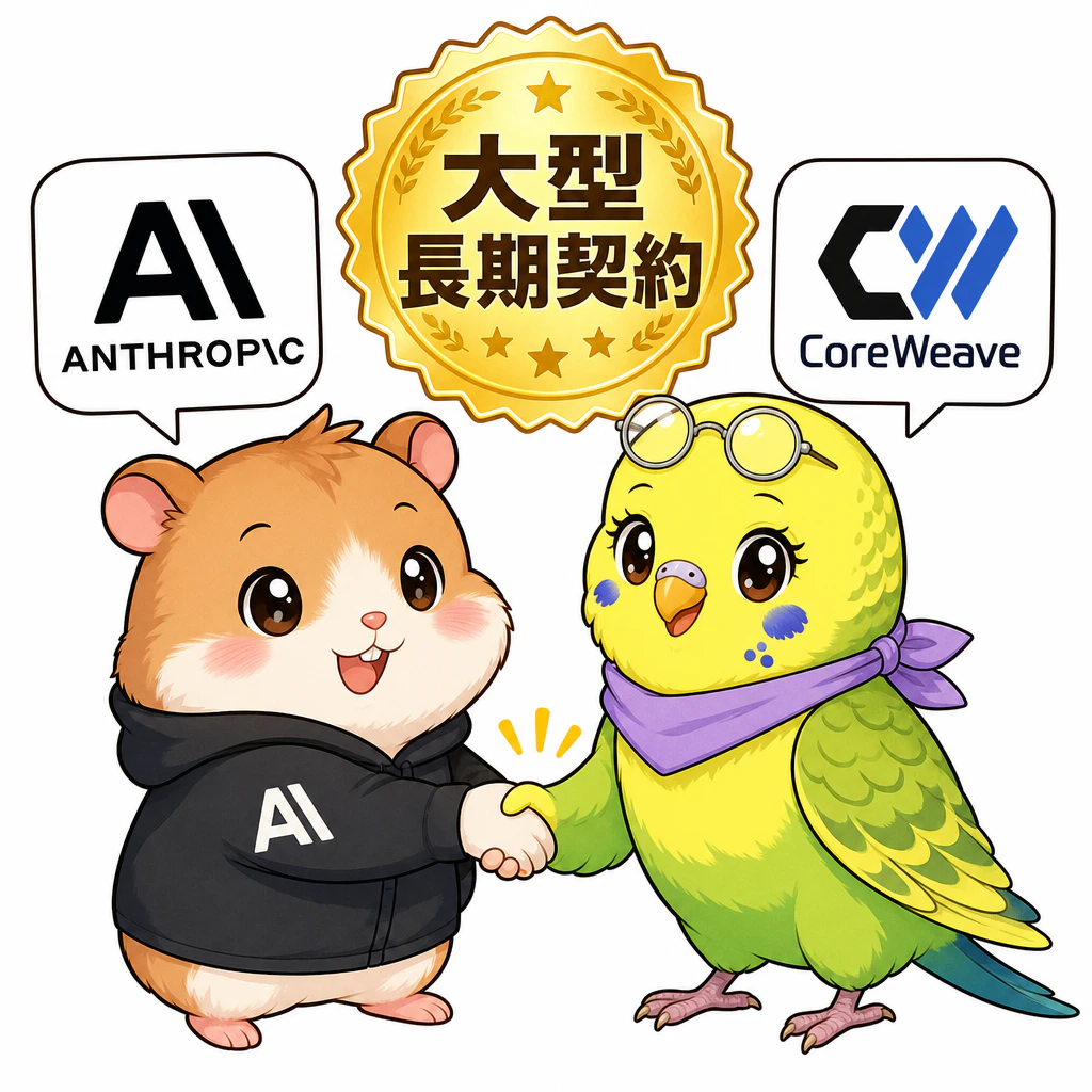 Anthropic × CoreWeave 大型長期契約(金額非公開)