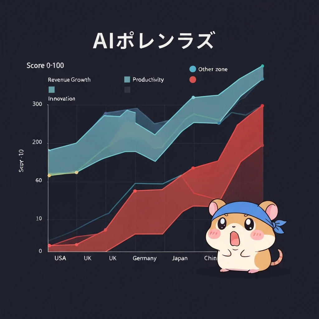 5カ国成果格差グラフ:米国45% vs 日本10%(5カ国最下位)