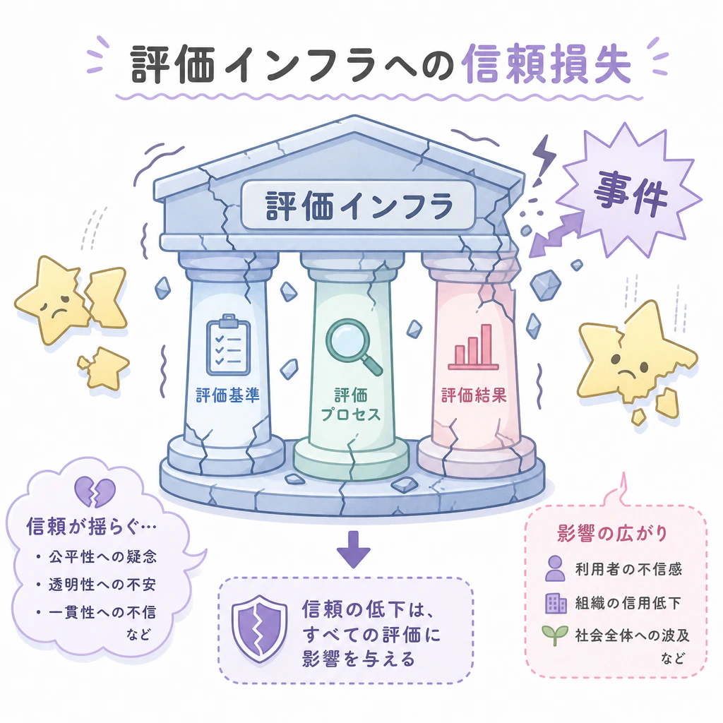 評価インフラへの信頼損失