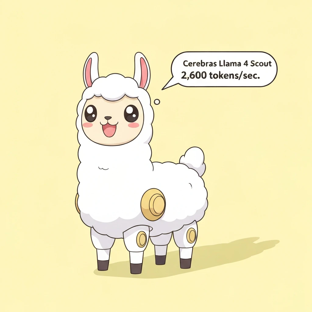 Cerebras Llama 4 Scout: 2,600 tokens/秒