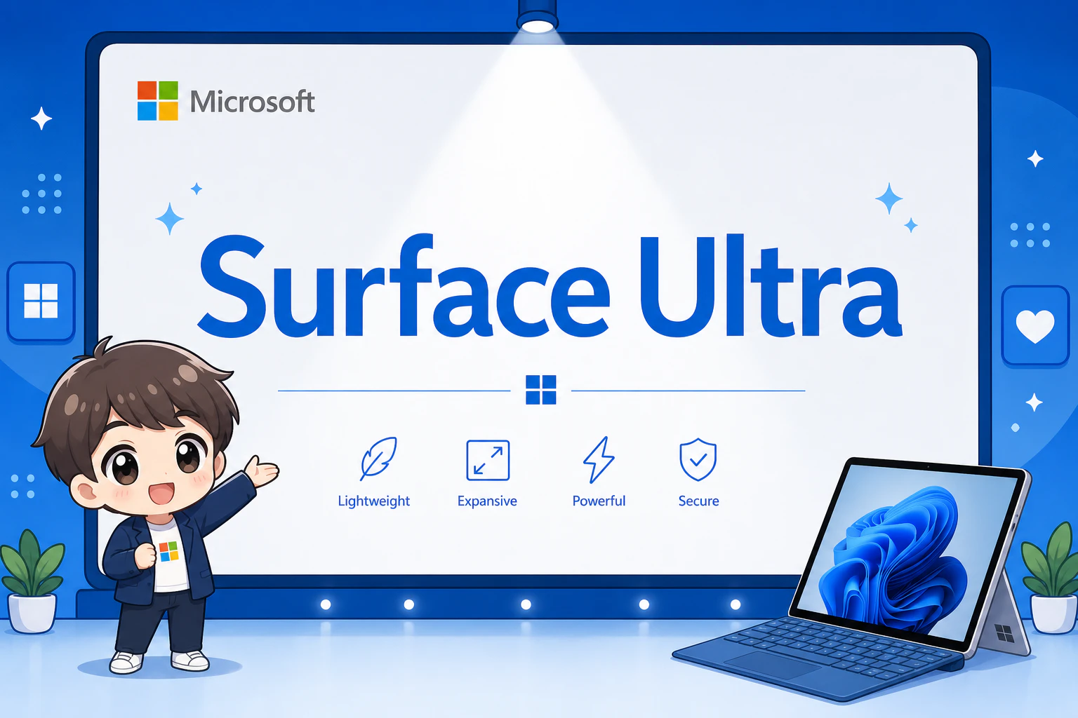 『Surface Ultra』表記を画面に表示