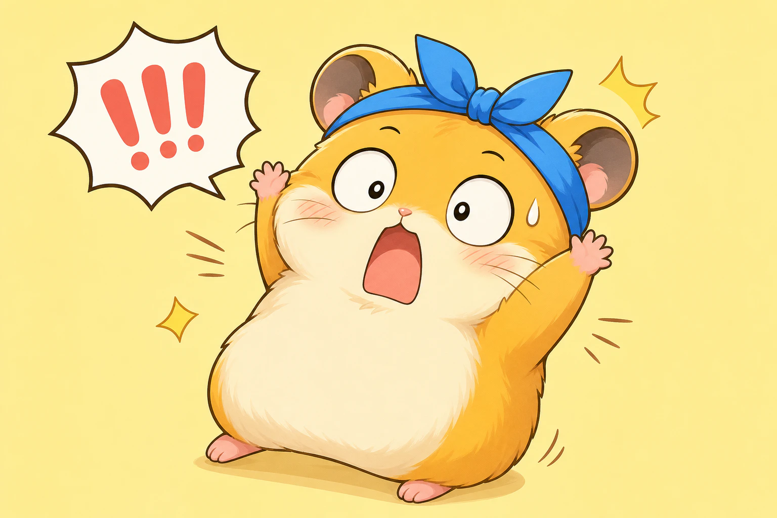 もっちーが大きくのけぞって両手を上げるアクション