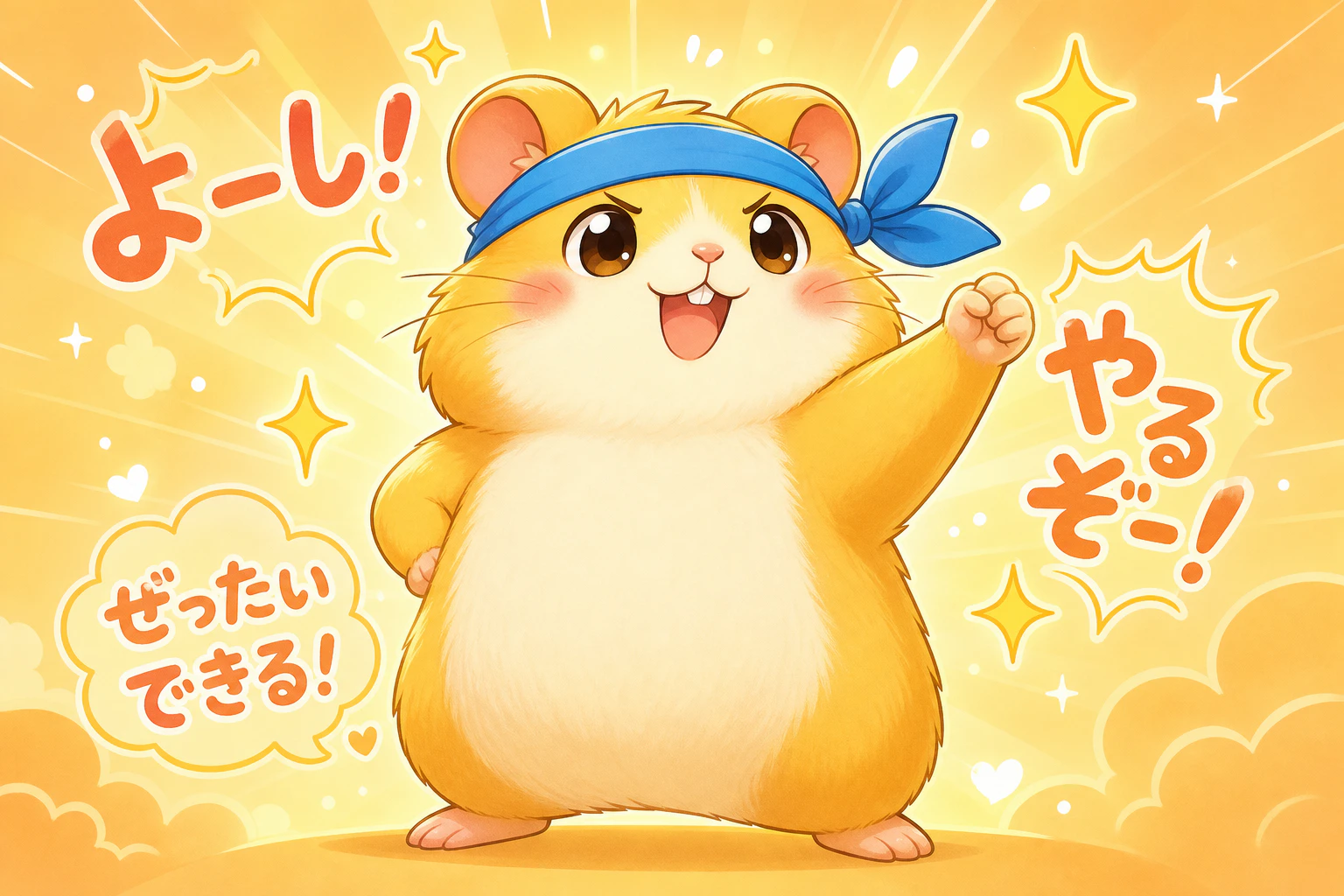 もっちーが胸を張って学びを宣言するアップカット