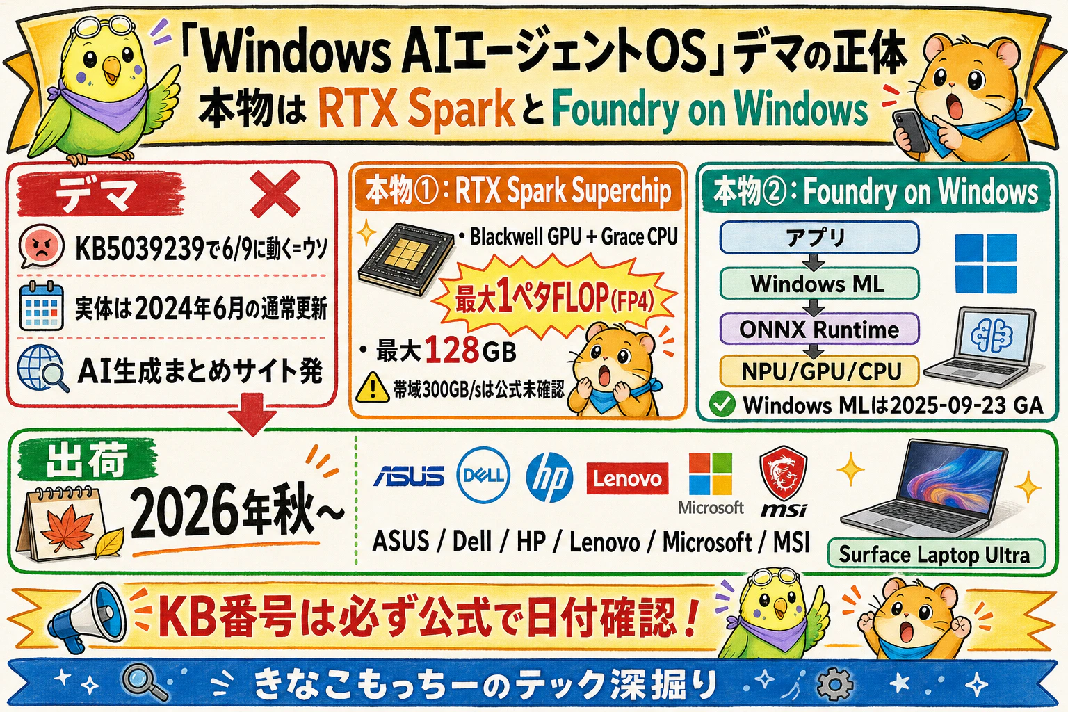 SNSデマ!「Windows AIエージェントOS」とNVIDIA RTX Sparkの真実|グラレコ要約