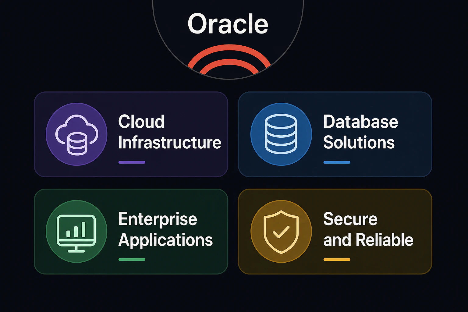 Oracleのロゴをちらりと表示(詳細は見せない)
