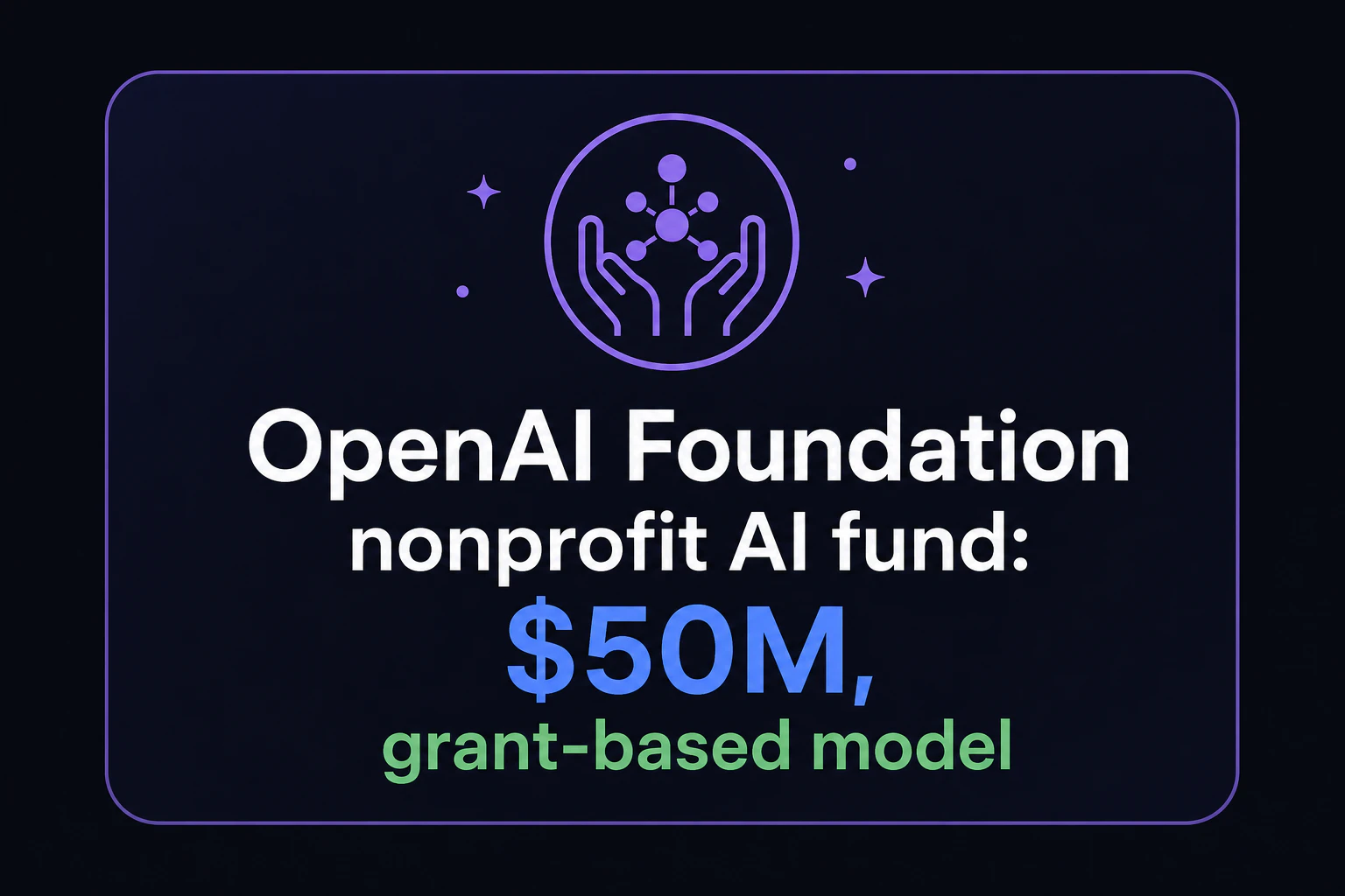 Title card: 'OpenAI Foundation People-First AI Fund $50M, grant-based model'