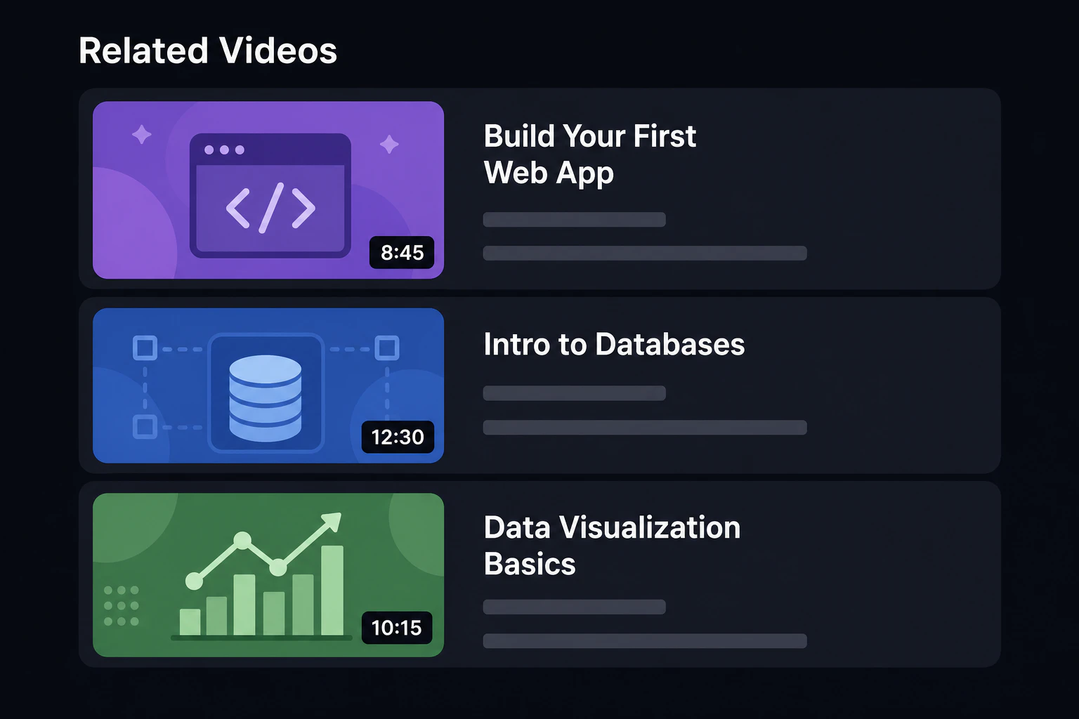 関連動画のサムネカードを提示