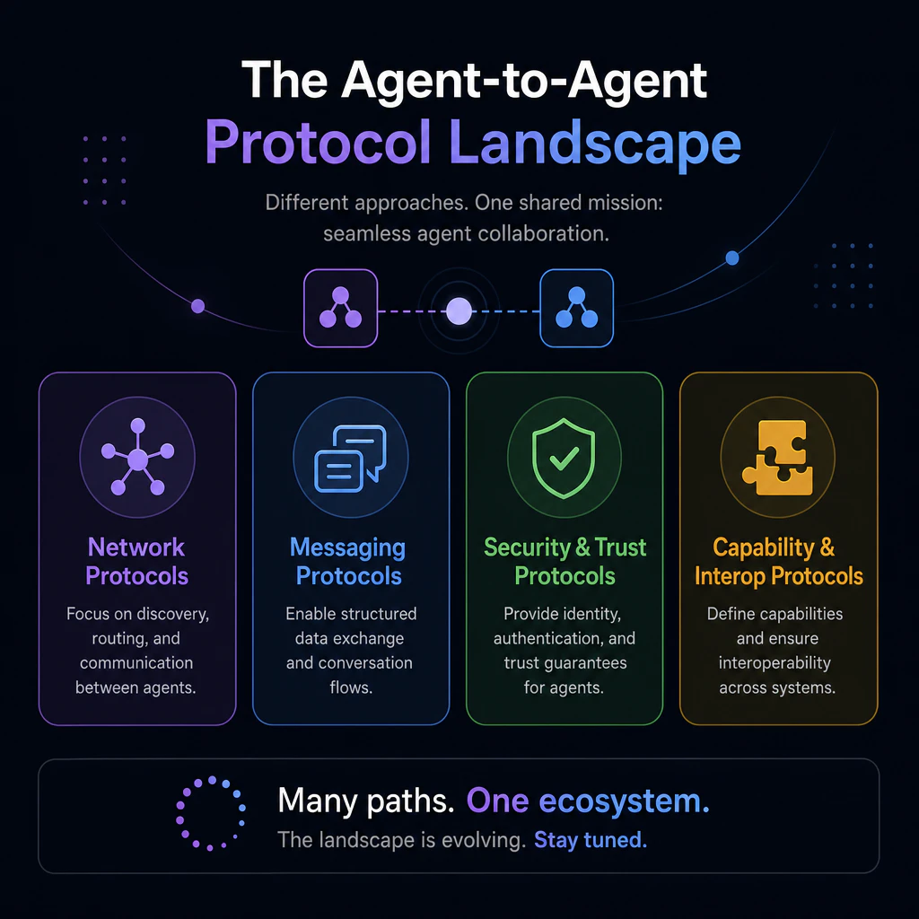 Teaser card hinting at the agent-to-agent protocol landscape