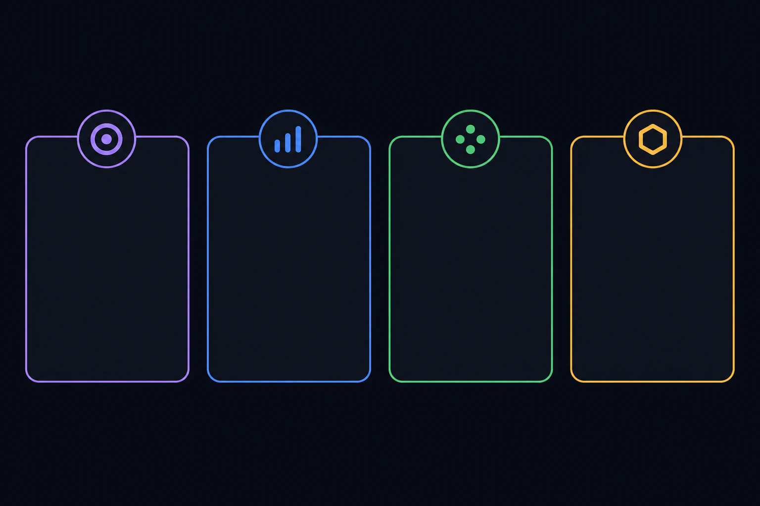 Blank comparison cards for four other companies lined up in the background