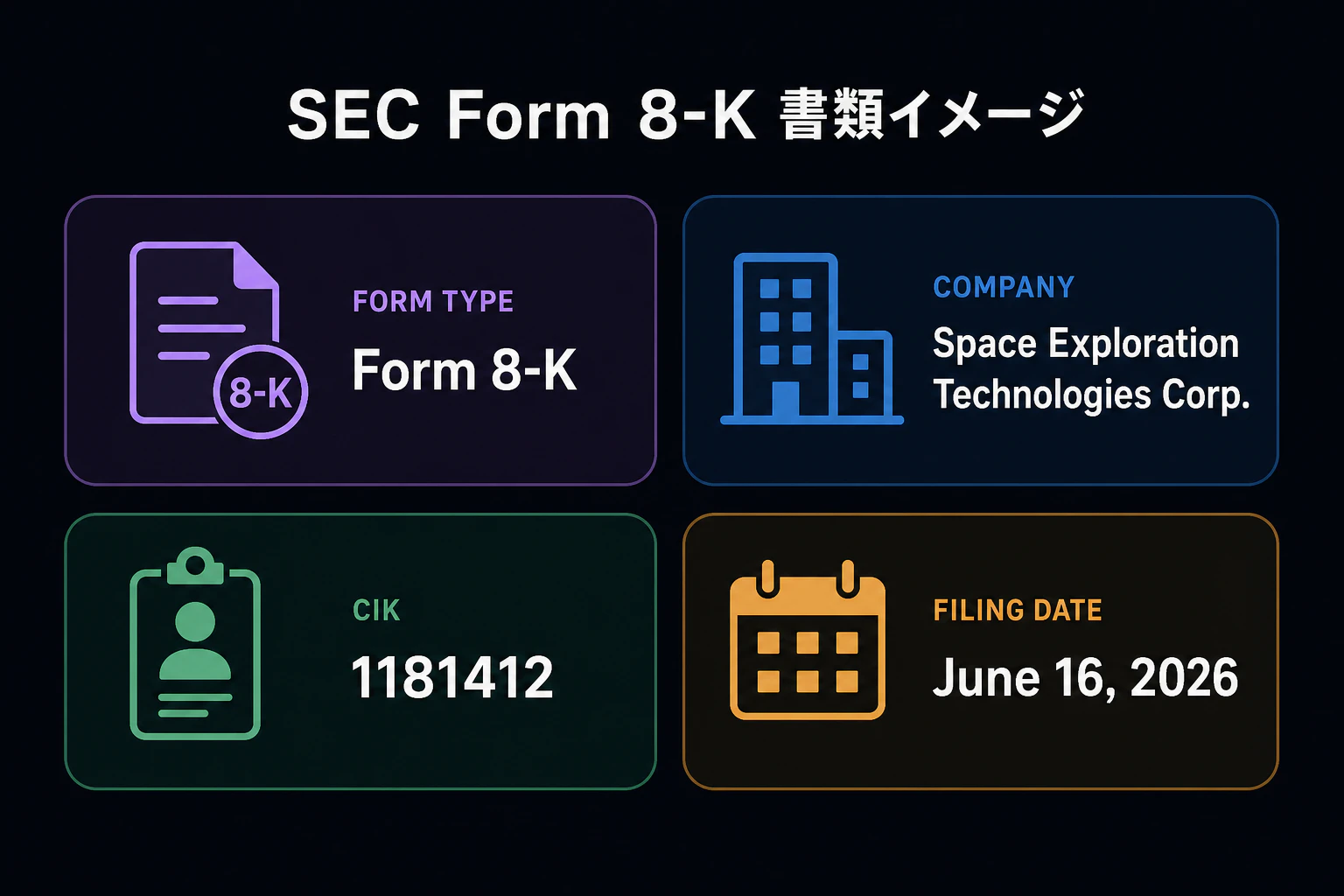 SEC Form 8-K 書類イメージ(Space Exploration Technologies Corp. / CIK 1181412 / 2026年6月16日提出)