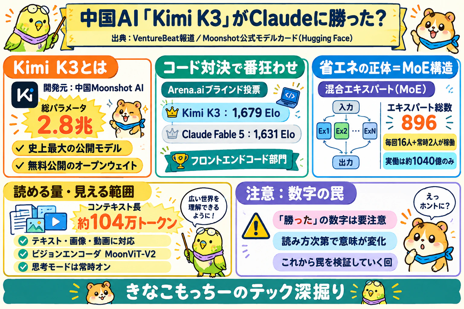 中国AIがClaudeに勝った?Kimi K3『76%』の数字に潜むベンチマークの罠|グラレコ要約