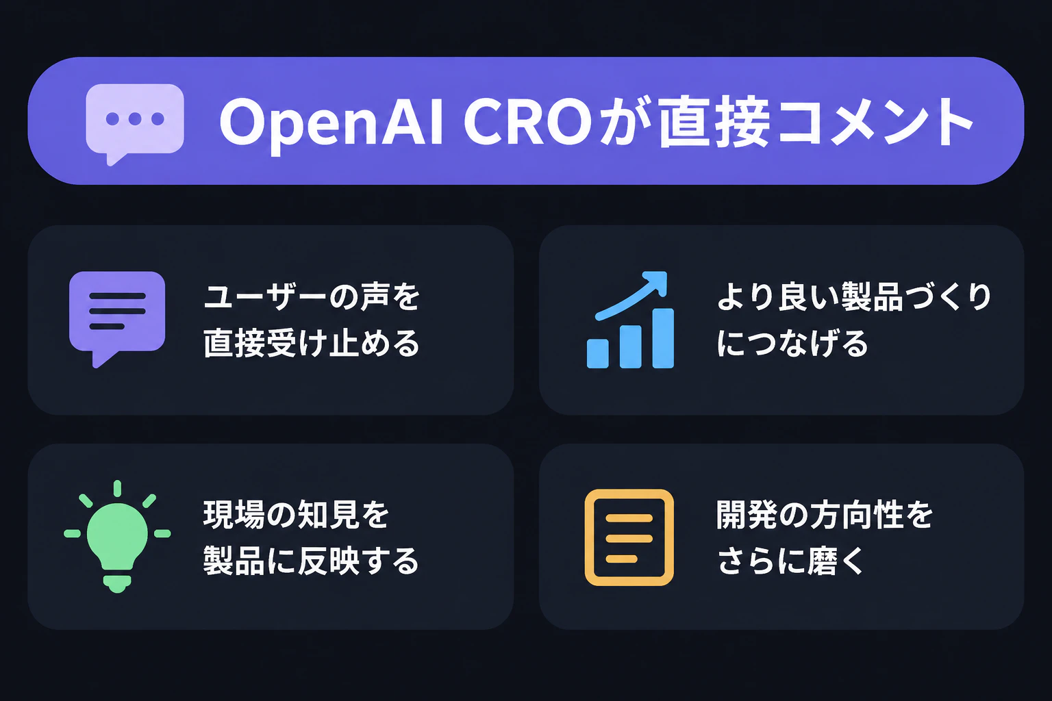 テロップ「OpenAI CROが直接コメント」
