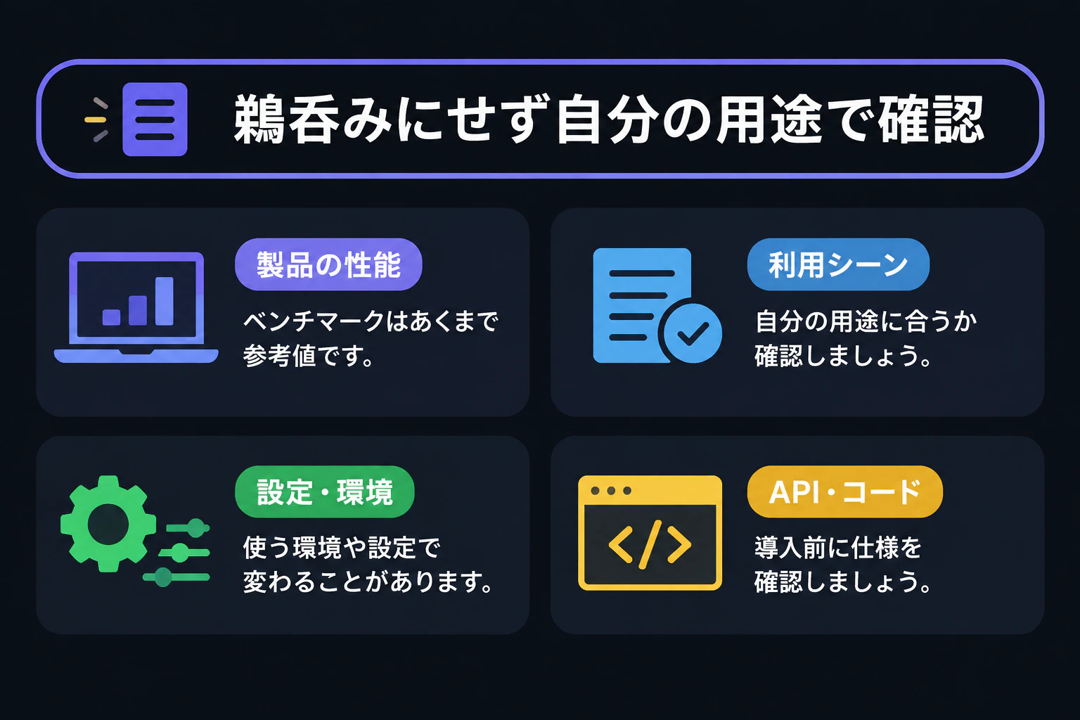 テロップ「鵜呑みにせず自分の用途で確認」