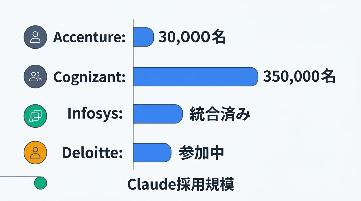 大手SI4社のClaude採用規模比較