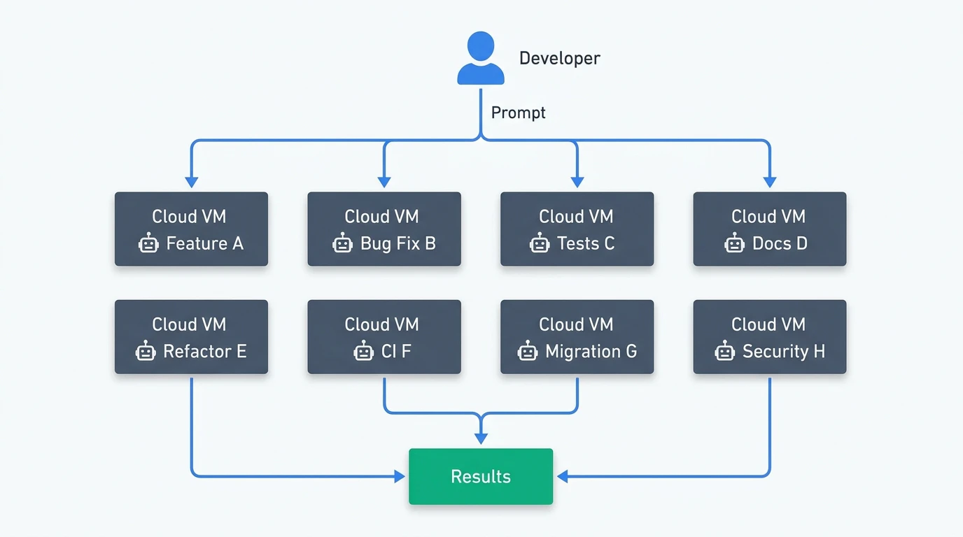 Cloud Agents 並列実行 — 1プロンプトから最大8エージェントがVM上で同時動作