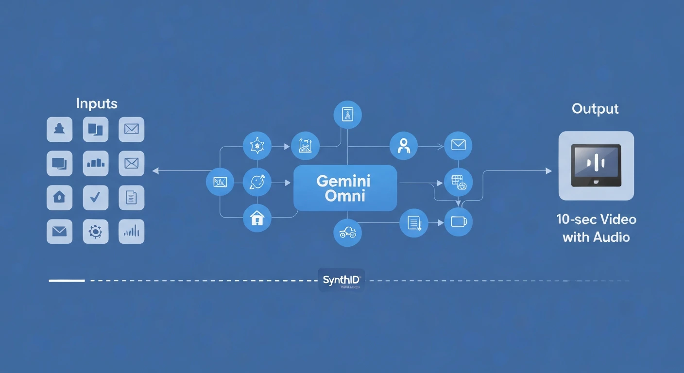Gemini Omniの入力・処理・出力フロー