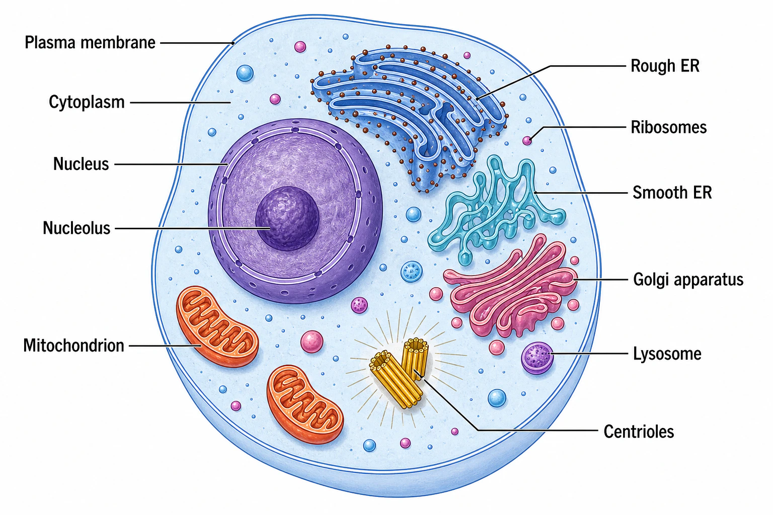Labeled animal cell diagram