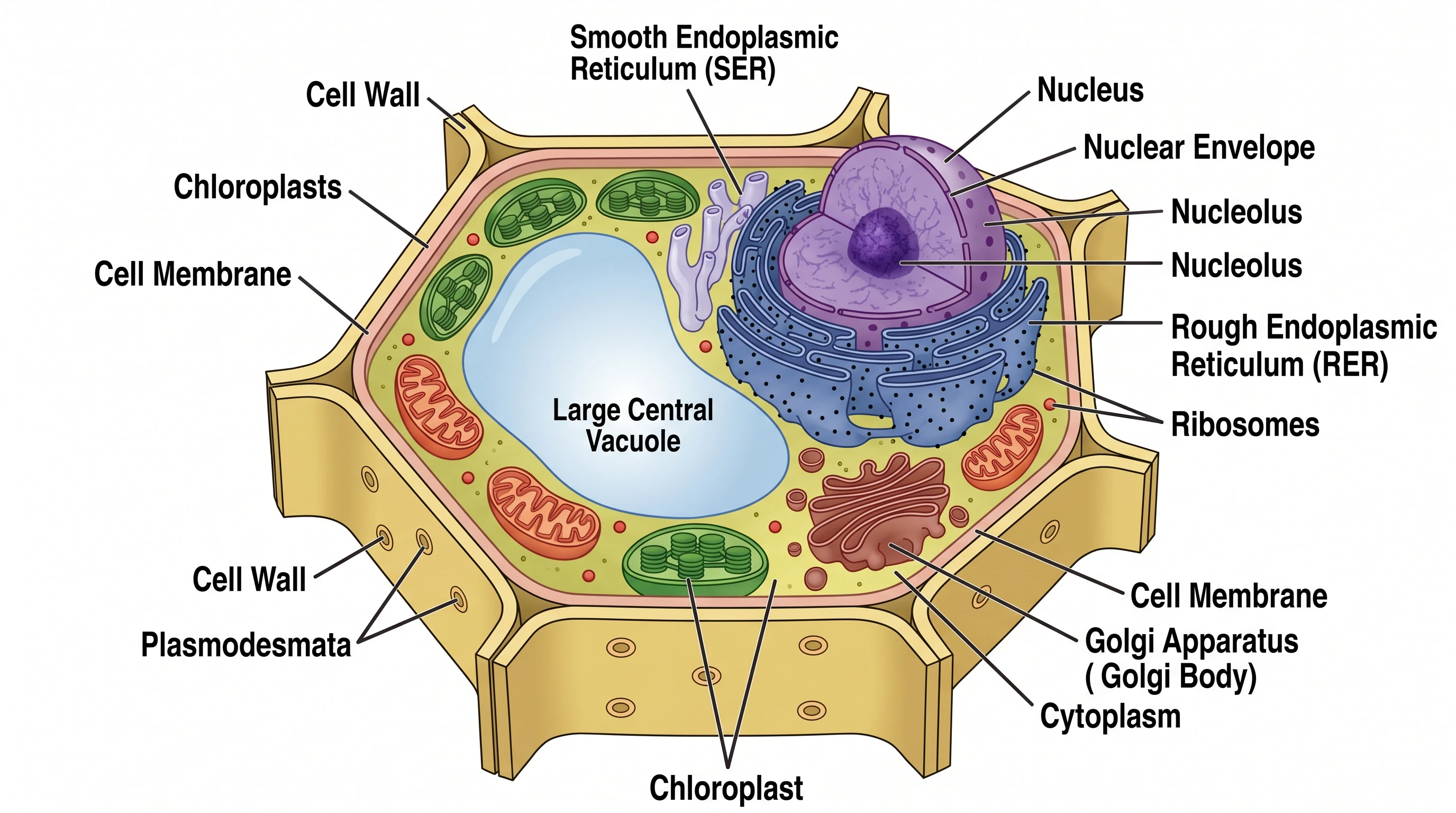 Labeled plant cell diagram
