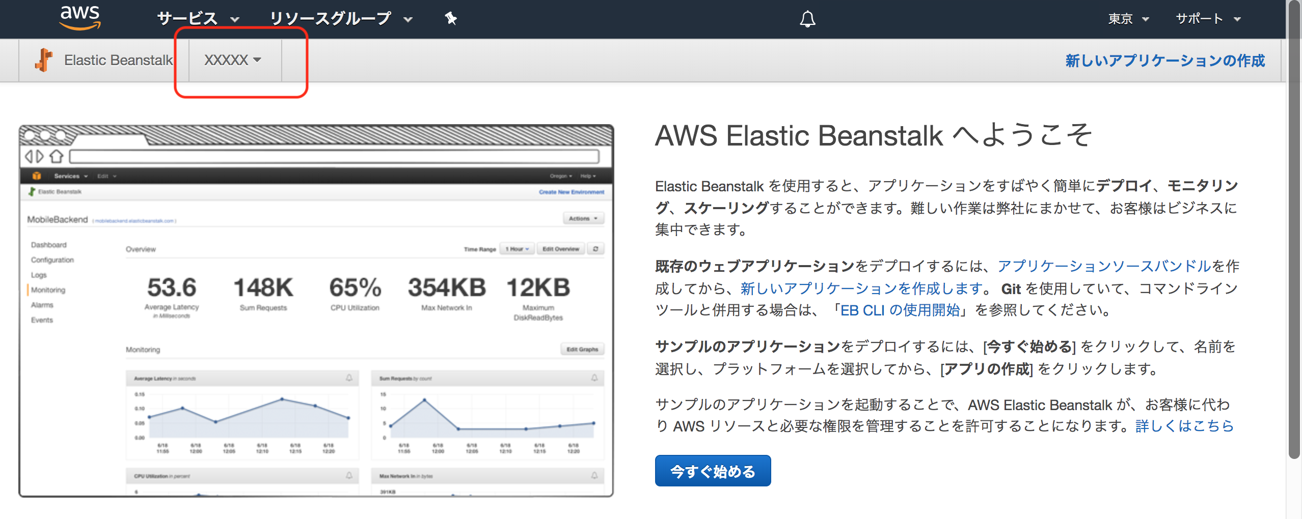Beanstalkコンソール