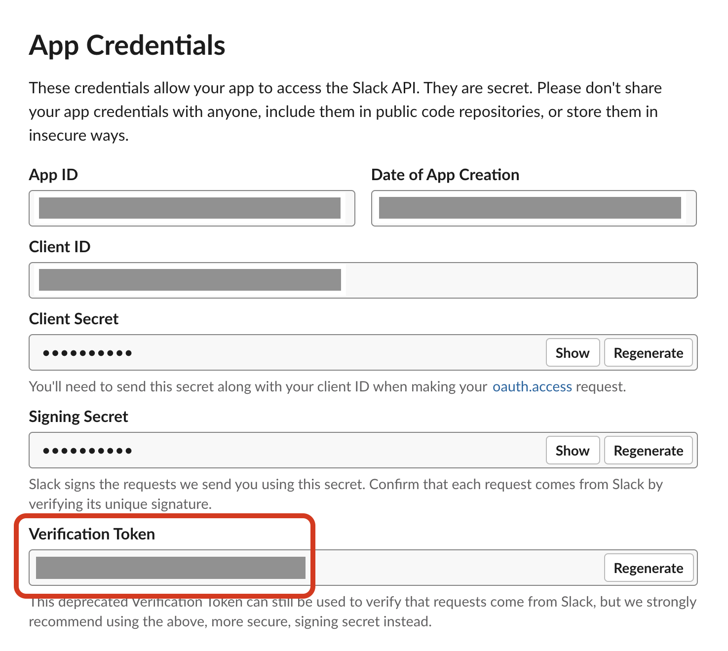 App Credentials App Credentials