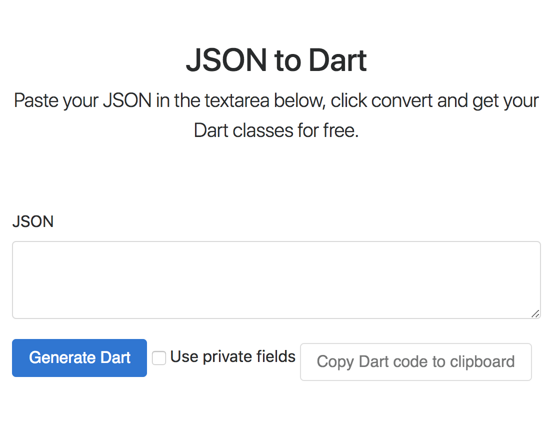 JSON to Dart