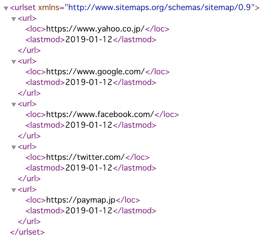 sitemap.xml on Browser